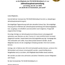 Jahreshauptversammlung Jahreshauptversammlung